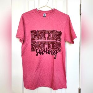 Baseball T-shirt Maroon Batter Batter Swing